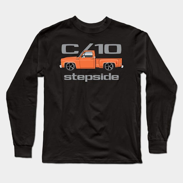 c10 Orange Long Sleeve T-Shirt by ArtOnWheels